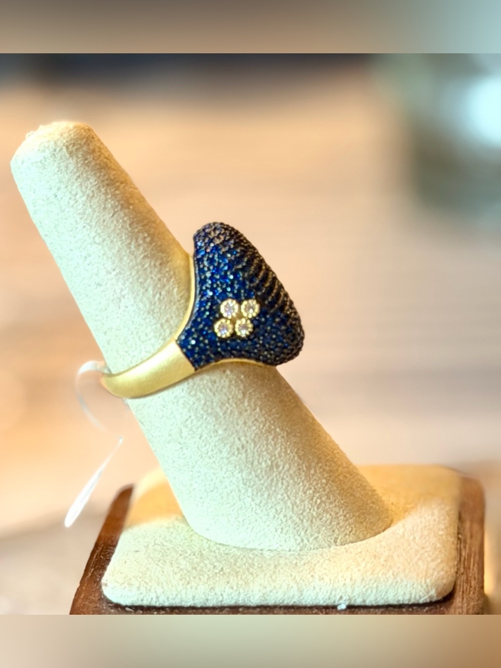 FREIDA ROTHMAN MIDNIGHT PAVÉ COCKTAIL RING, 14K Over 925 SS, Sz 7, $350 NWT